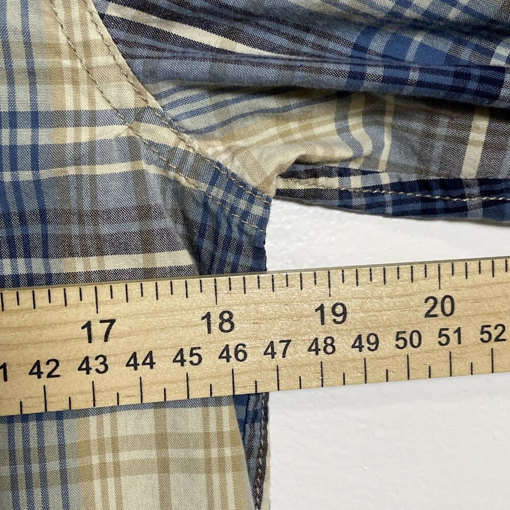 LRL Lauren Jeans Co Ralph Lauren Woman's Button Up Blue Cotton Plaid Shirt Sz M - Picture 4 of 10